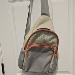 Stylish Gray and Cream Sling Bag